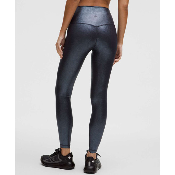 (12) NWT $128 Lululemon Align HR Ribbed Pant 28" *Shine Foil Print Black Night - Picture 2 of 6